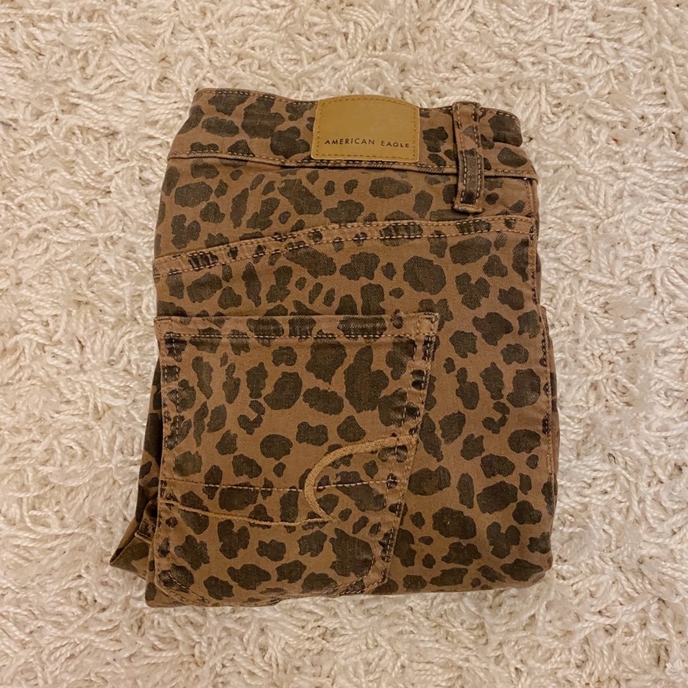 ☼ NWOT cheetah print american eagle jeans - Picture 3 of 7